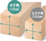 オール4寸角の木材