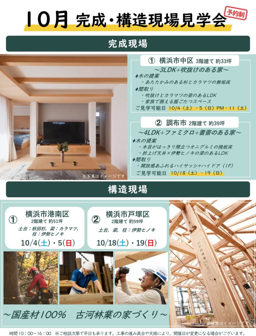 10月完成現場・構造現場見学会【横浜第二】
